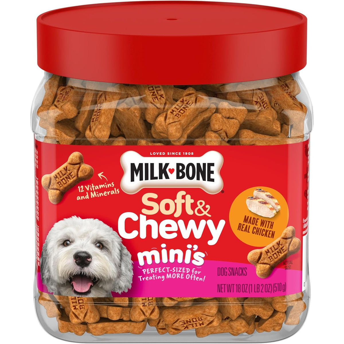 Milk-Bone Soft & Chewy Mini'S Dog Training Treats, 18 Oz Canister