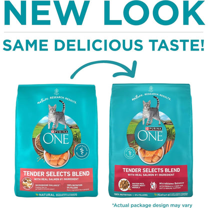 Purina ONE Tender Selects Dry Cat Food, Salmon, 7 Lb Bag