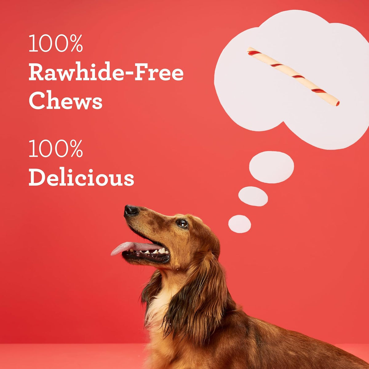 Dreambone Twist Sticks Rawhide-Free Dog Treats with Real Protein, 50 Count