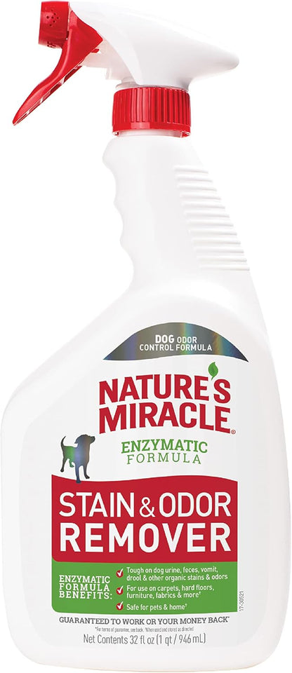 Nature’S Miracle Dog Stain & Odor Remover, Enzymatic Cleaner, 32 Oz