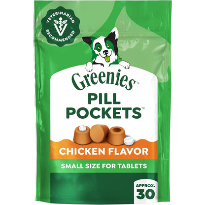 Greenies Pill Pockets Small Dog Treats, Chicken Flavor, 3.2 Oz