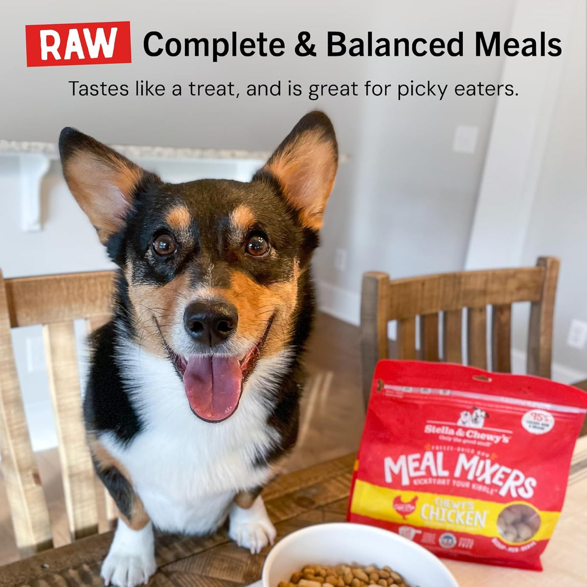 Stella & Chewy’s Freeze-Dried Raw Chicken Meal Mixer for Dogs, Grain-Free Food Topper, 3.5 oz