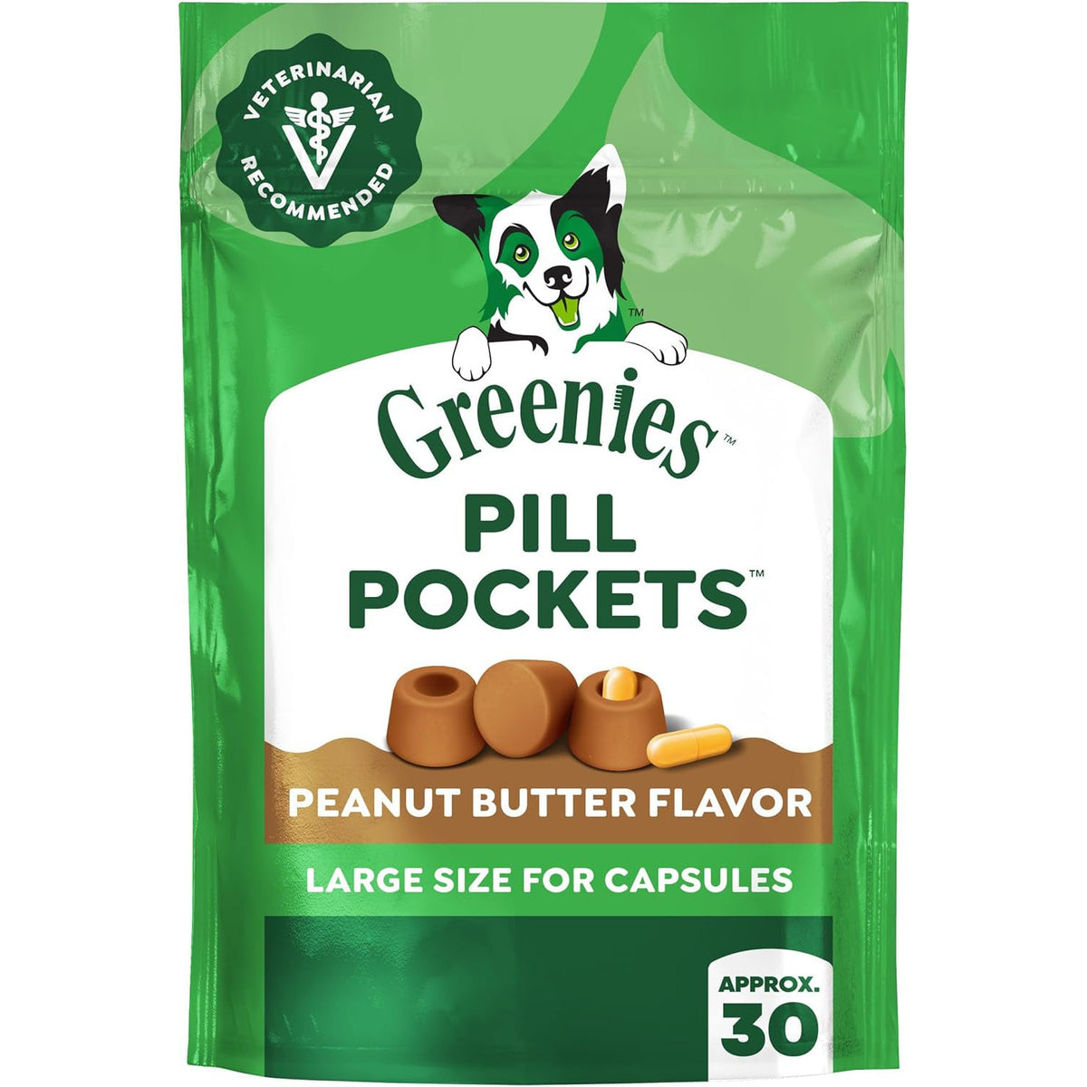 Greenies Pill Pockets Large Size Dog Treats, Peanut Butter, 7.9 Oz
