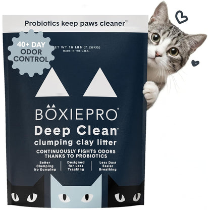 Boxie Probiotic Clumping Cat Litter 40+ Day Odor Control Dust Free 16 Lb