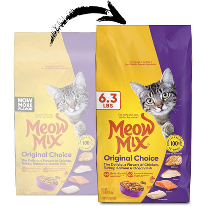 Meow Mix Original Choice Dry Cat Food, 6.3 Pound Bag