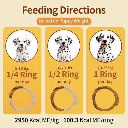 N-Bone Puppy Teething Rings Pumpkin Flavor Natural Teething Chews Gum & Dental Support 6 Rings