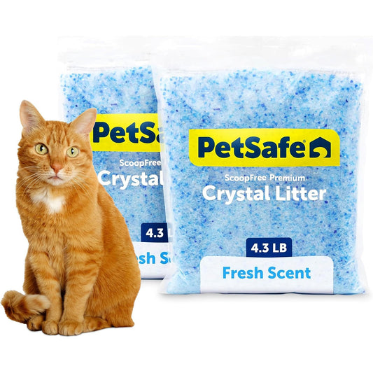 Petsafe Scoopfree Premium Crystal Litter, Fresh Scent, 4.3 Lb Bag, 2 Pack