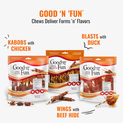 Good 'N' Fun Kabobs Long-Lasting Dog Treat Made with Real Protein, 24 Oz