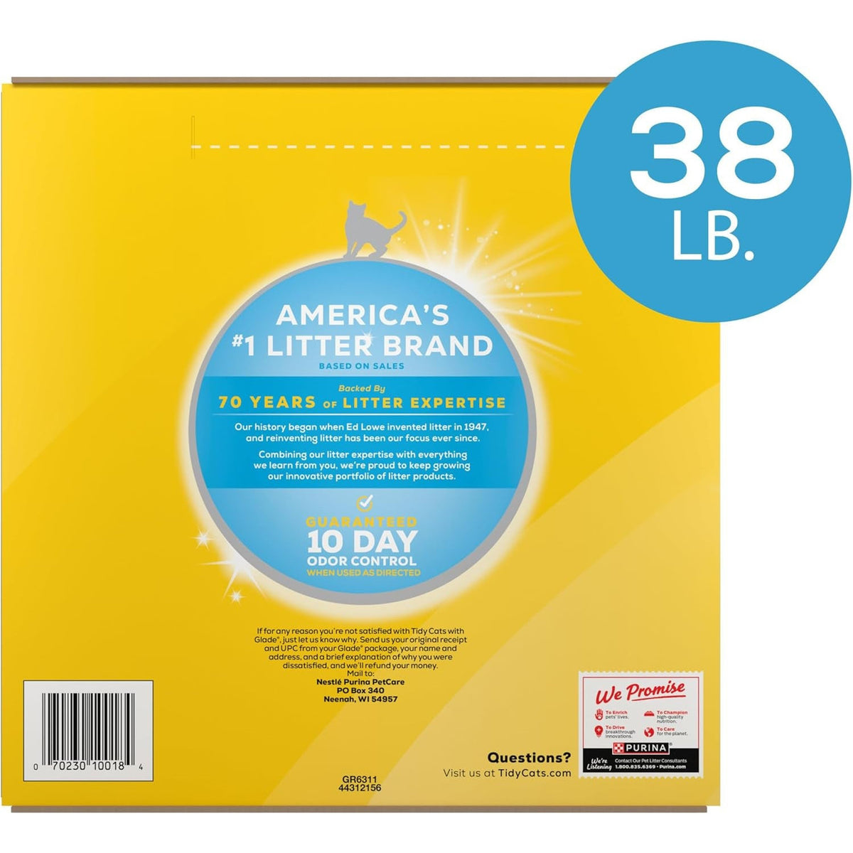 Purina Tidy Cats Clumping Cat Litter, Glade Clear Springs, 38 Lb