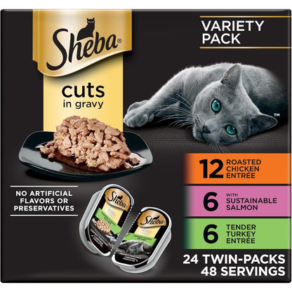 Sheba Perfect Portions Cuts Wet Cat Food, Multipack, 2.6 Oz, 24 Ct