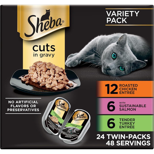 Sheba Perfect Portions Cuts Wet Cat Food, Multipack, 2.6 Oz, 24 Ct