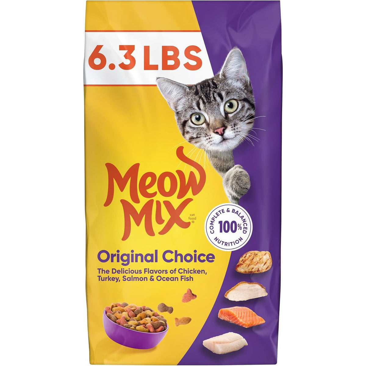 Meow Mix Original Choice Dry Cat Food, 6.3 Pound Bag