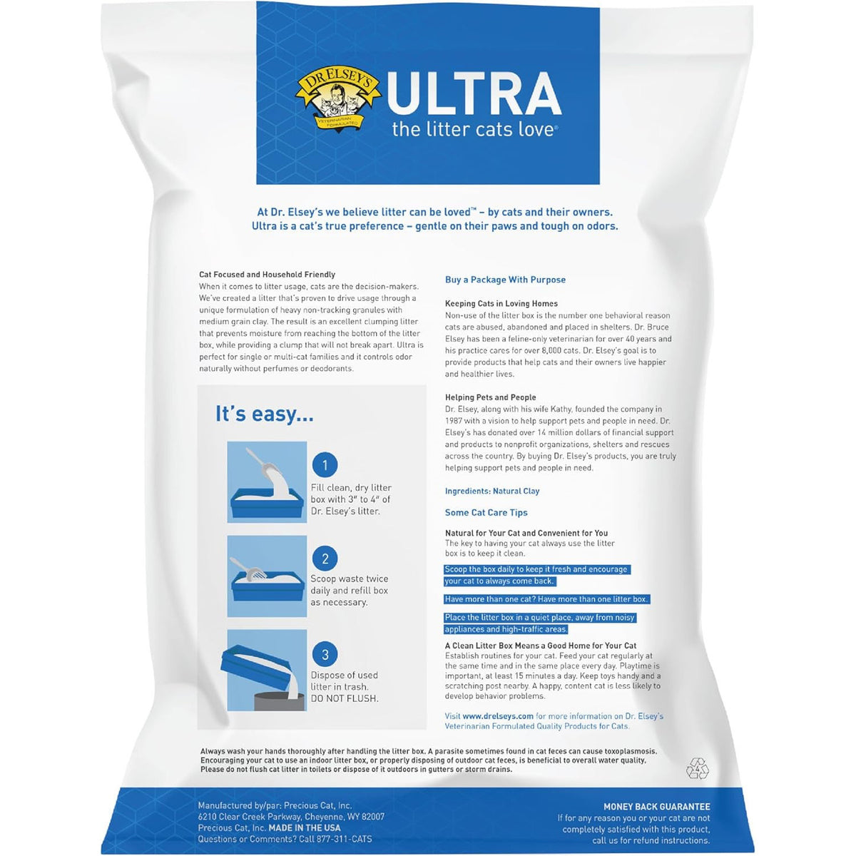 Ultra Unscented Clumping Clay Cat Litter 18 Lb Bag
