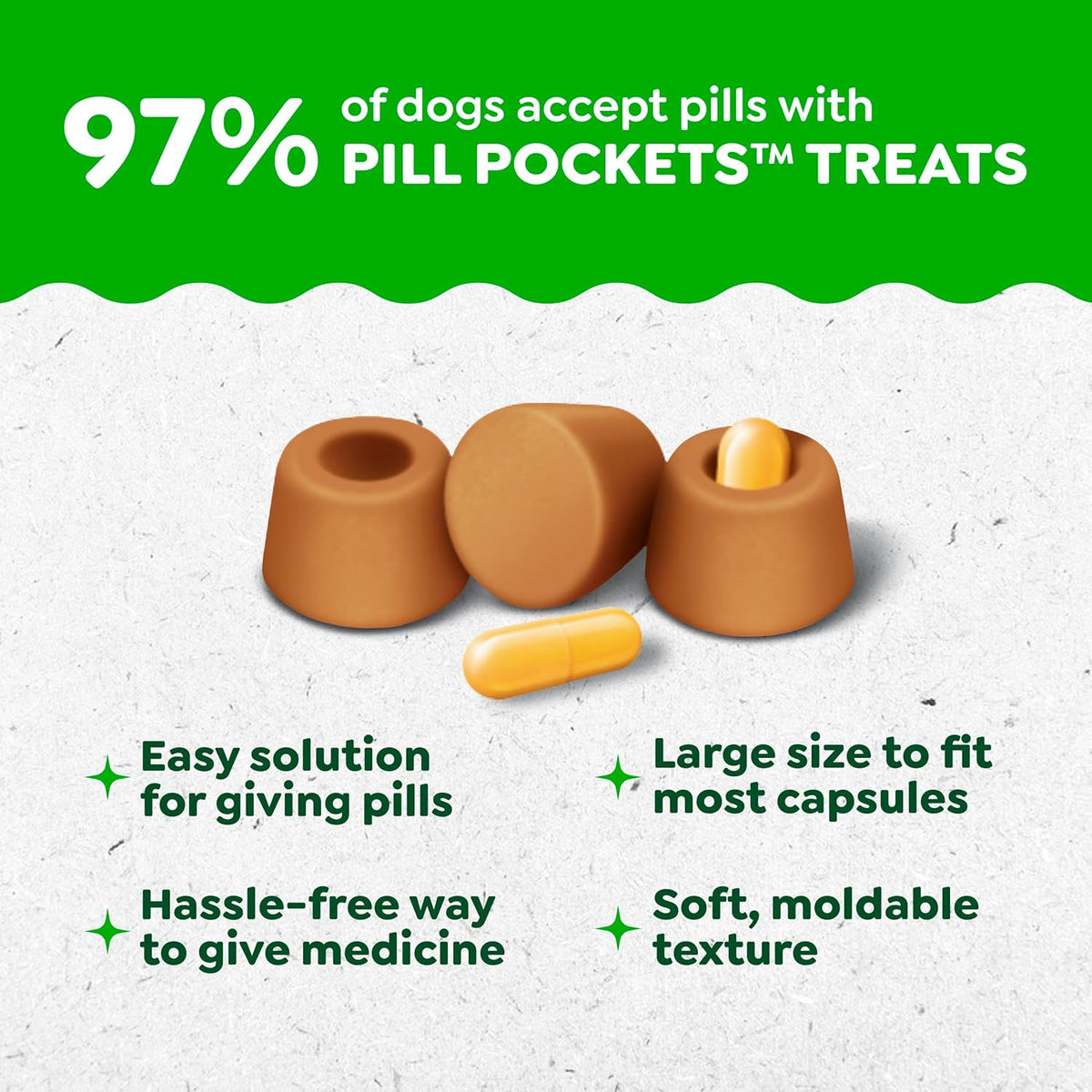 Greenies Pill Pockets Large Size Dog Treats, Peanut Butter, 7.9 Oz