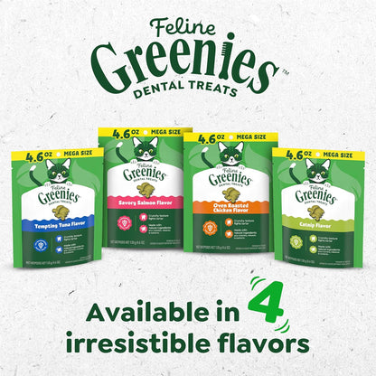 Greenies Feline Natural Dental Cat Treats, Roasted Chicken Flavor, 9.75 Oz