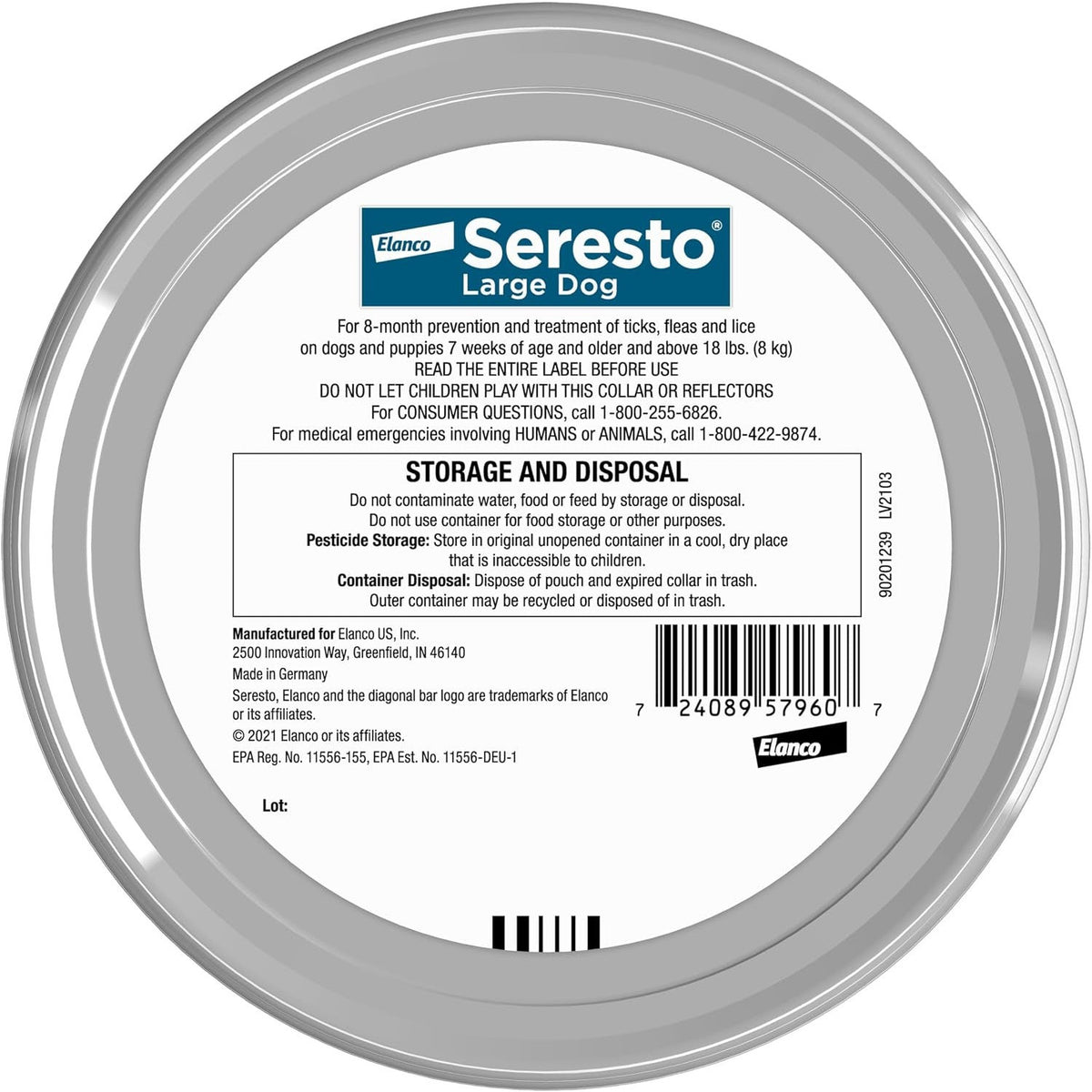 Seresto 8-Month Flea & Tick Collar for Large Dogs over 18 Lbs., 1Ct