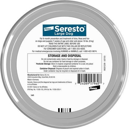 Seresto 8-Month Flea & Tick Collar for Large Dogs over 18 Lbs., 1Ct