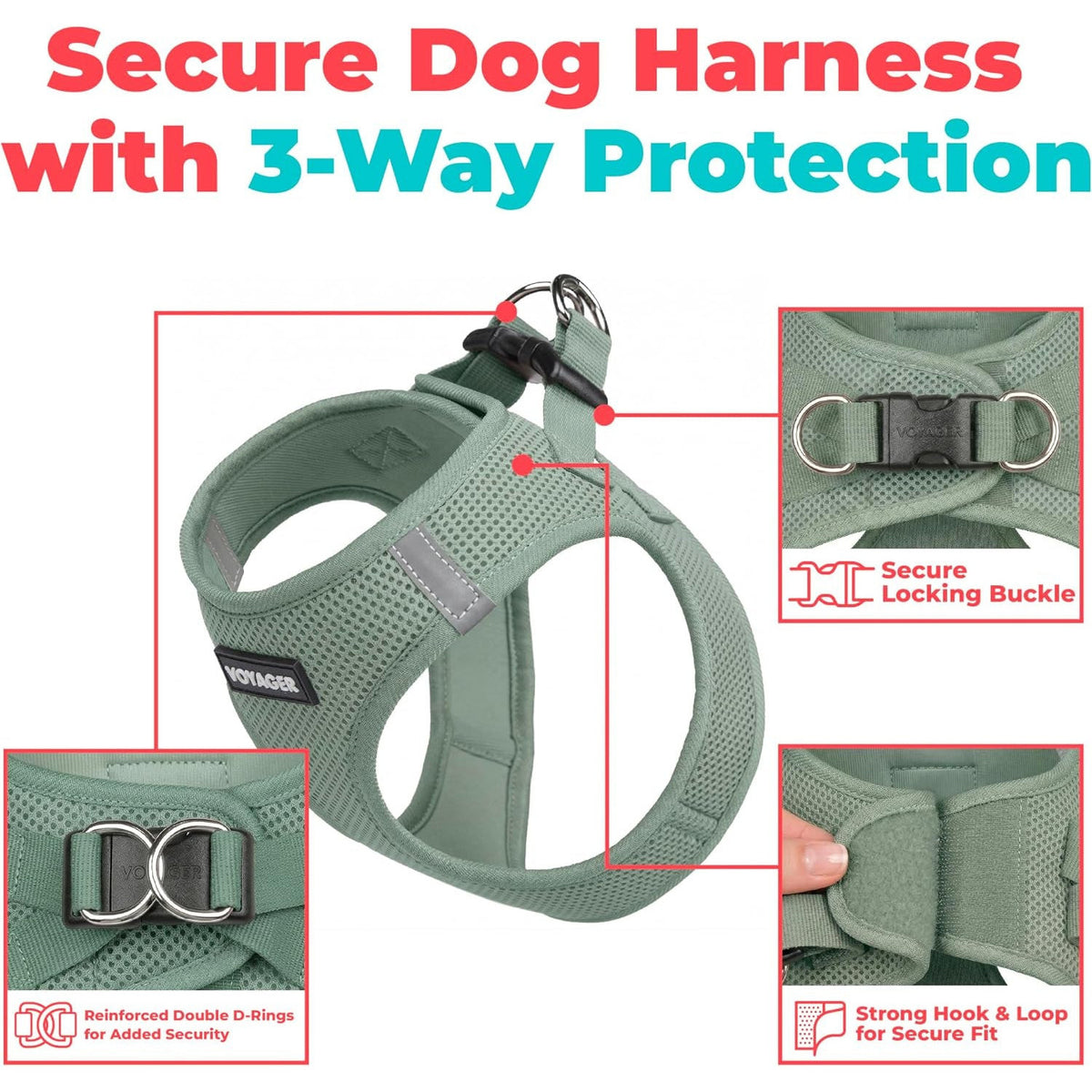 Voyager Step-In Air Dog Vest Harness - Moss Green, Small