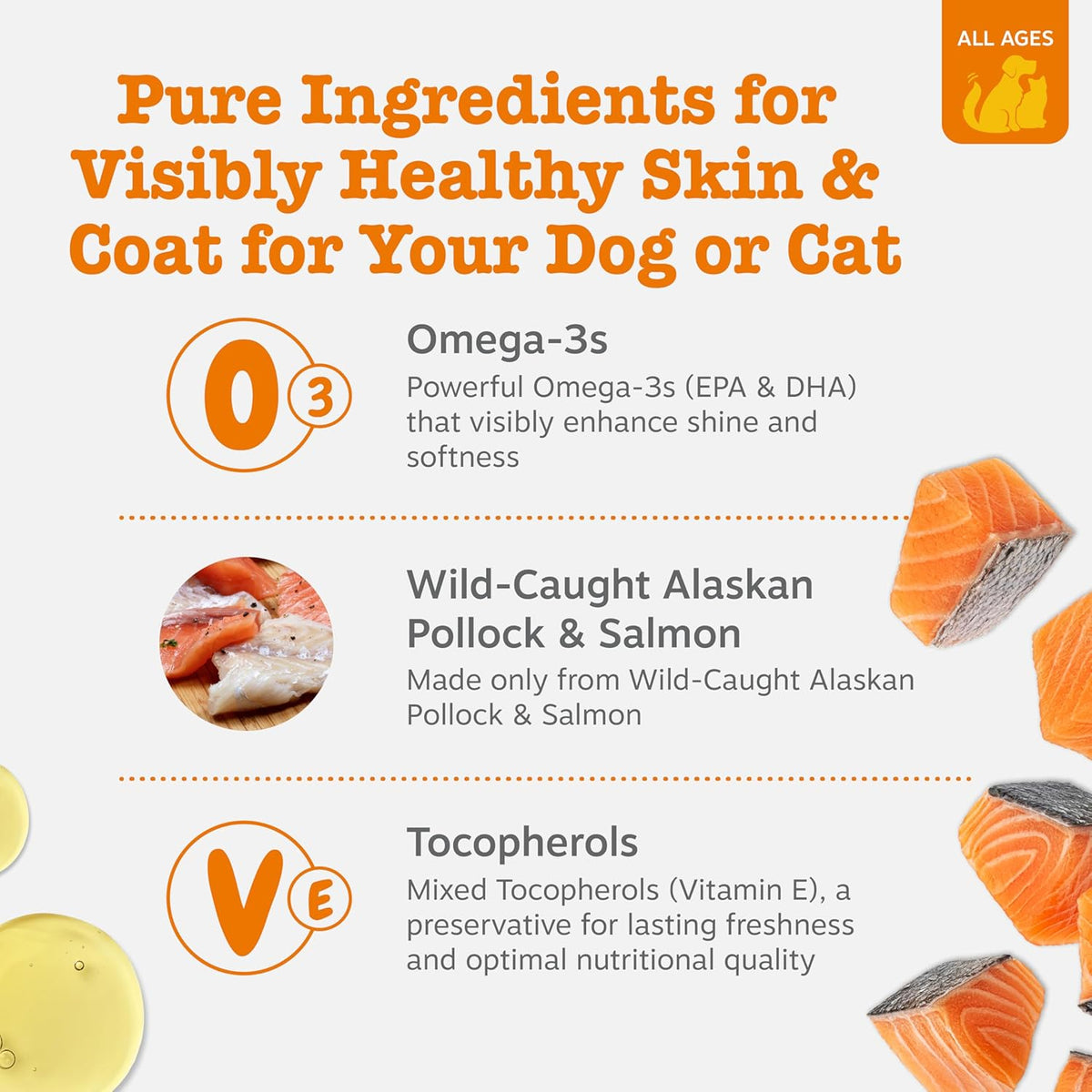 Zesty Paws Salmon Oil for Dogs & Cats - Omega 3 for Dogs 8.5Oz