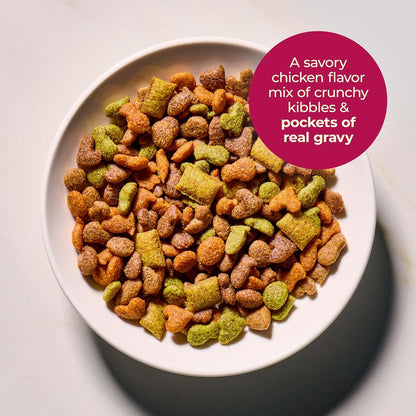 Meow Mix Gravy Bursts Dry Cat Food, 3 Lb Bag