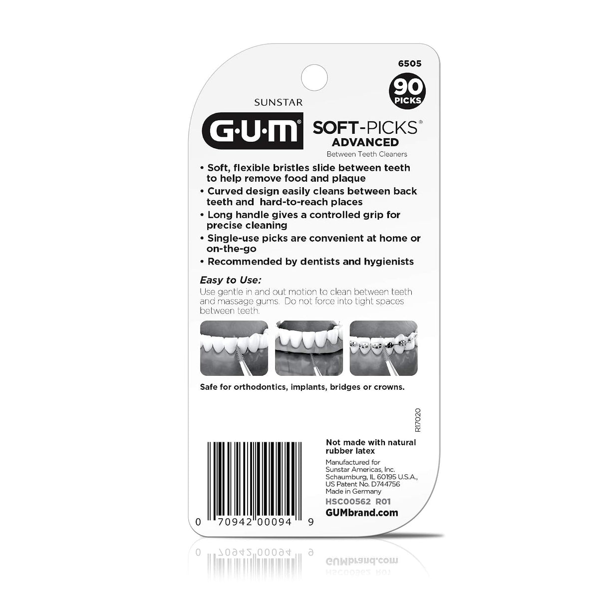 GUM Soft-Picks Advanced Interdental Picks, 90 Count (4 Pack)