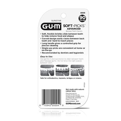 GUM Soft-Picks Advanced Interdental Picks, 90 Count (4 Pack)