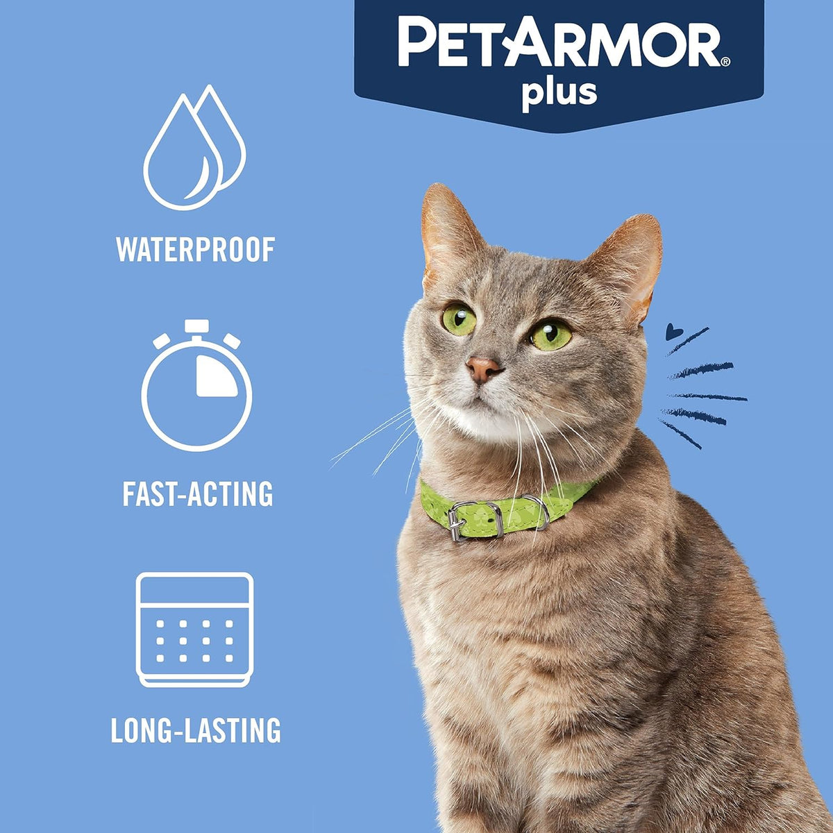 Petarmor plus Flea & Tick Topical Cats 1.5 Lbs+, 3-Month