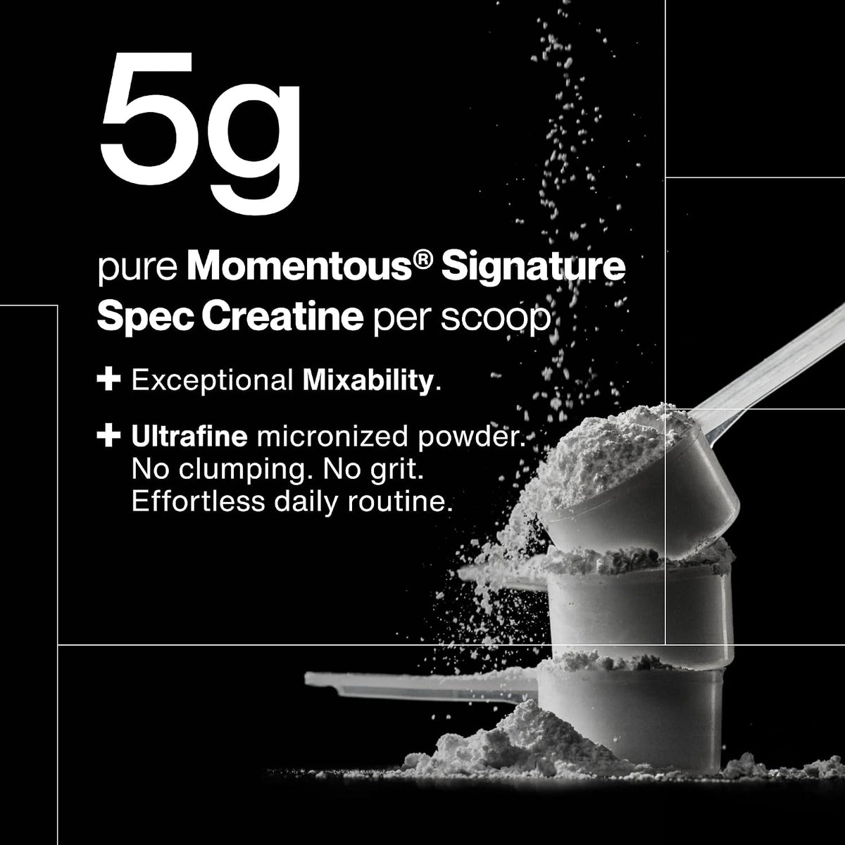 Momentous Creatine Monohydrate Powder, 5G per Serving, Unflavored 90 Servings