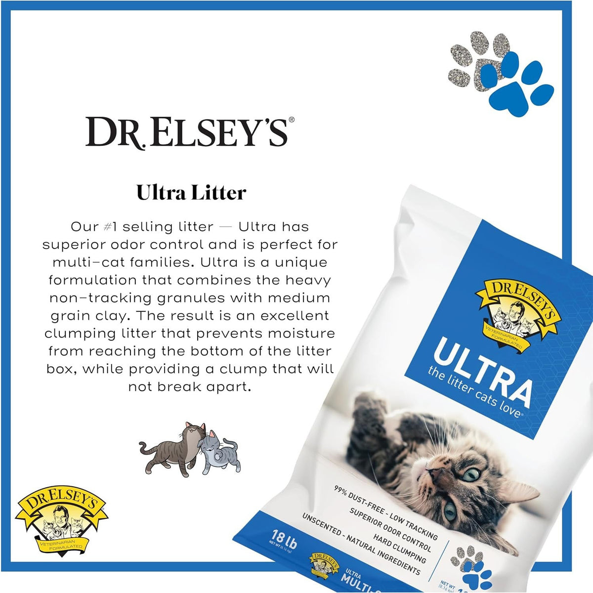 Ultra Unscented Clumping Clay Cat Litter 18 Lb Bag