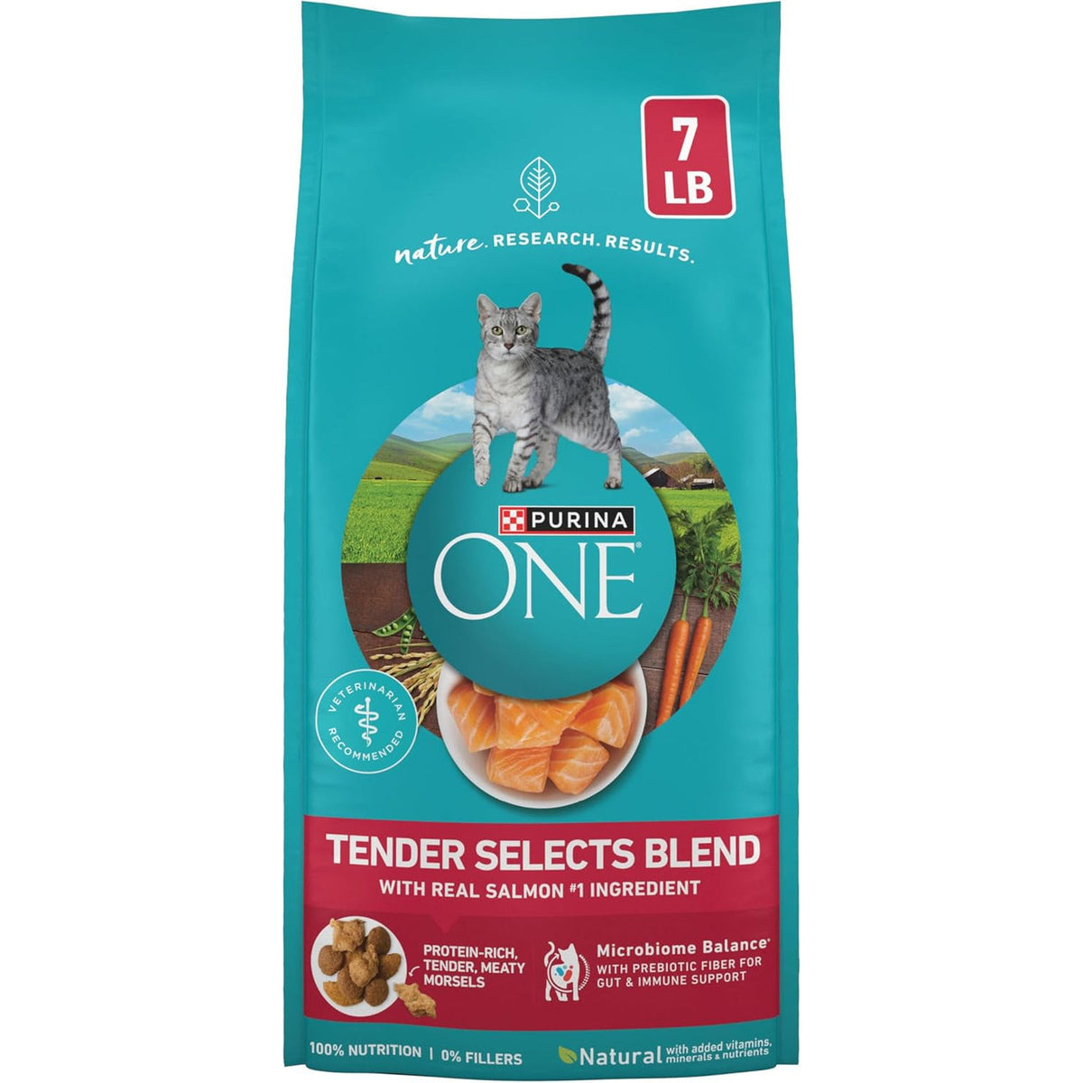 Purina ONE Tender Selects Dry Cat Food, Salmon, 7 Lb Bag