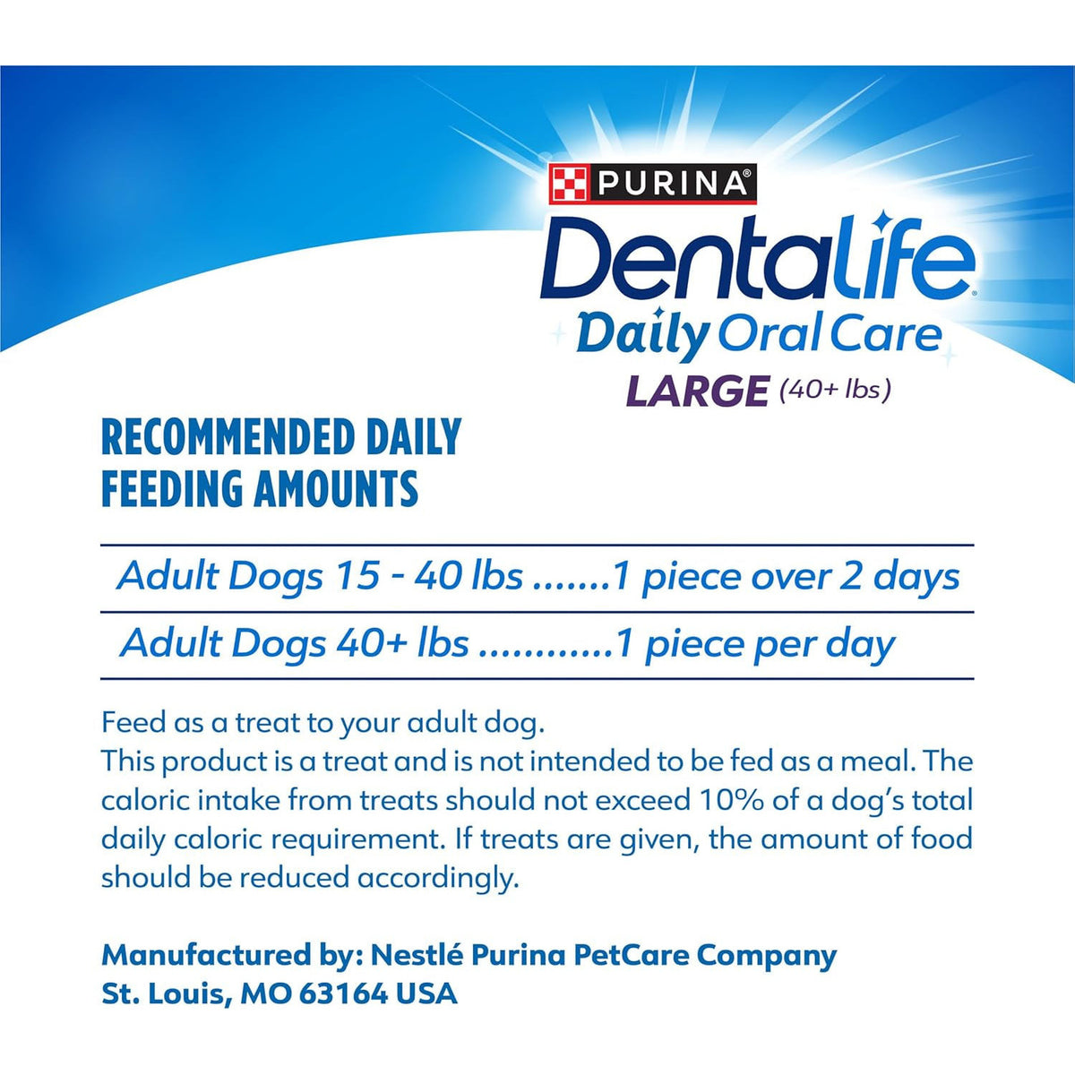 Dentalife Purina Daily Dental Chews for Large Dogs, 18 Ct Pouch