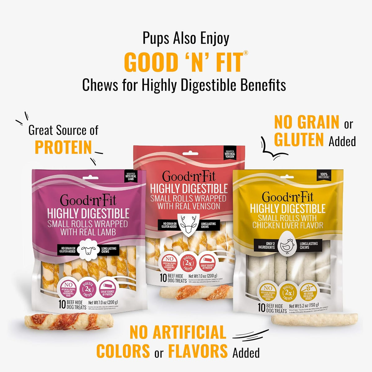 Good 'N' Fun Kabobs Long-Lasting Dog Treat Made with Real Protein, 24 Oz