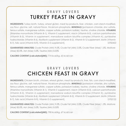 Purina Fancy Feast Gravy Lovers Wet Cat Food, 3 Oz Cans, 30-Pack