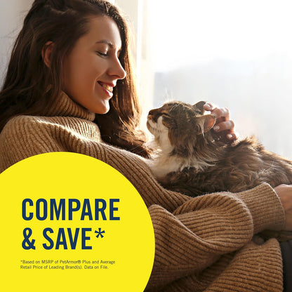 Petarmor plus Flea & Tick Topical Cats 1.5 Lbs+, 3-Month