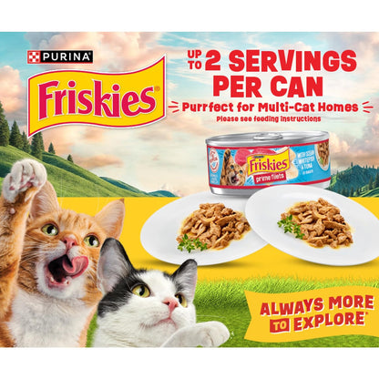 Purina Friskies Wet Cat Food Variety Pack, Shreds, 40 Pack 5.5 Oz Cans