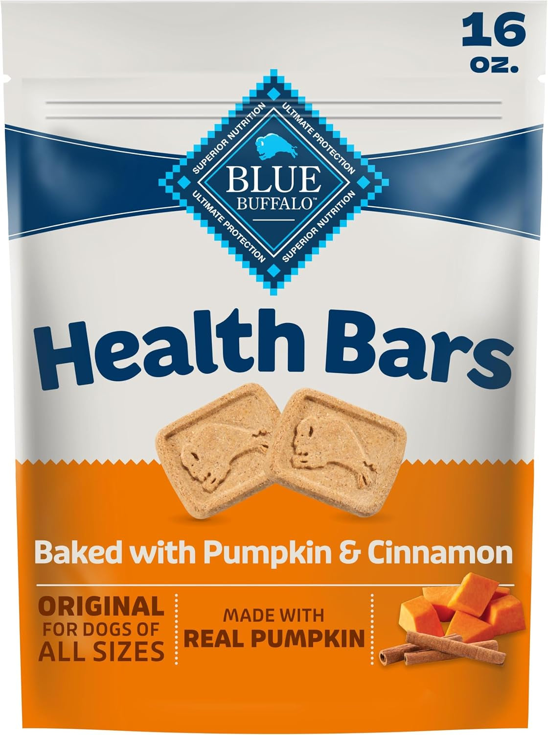 Blue Buffalo Health Bars Pumpkin & Cinnamon Dog Biscuits, 16 Oz