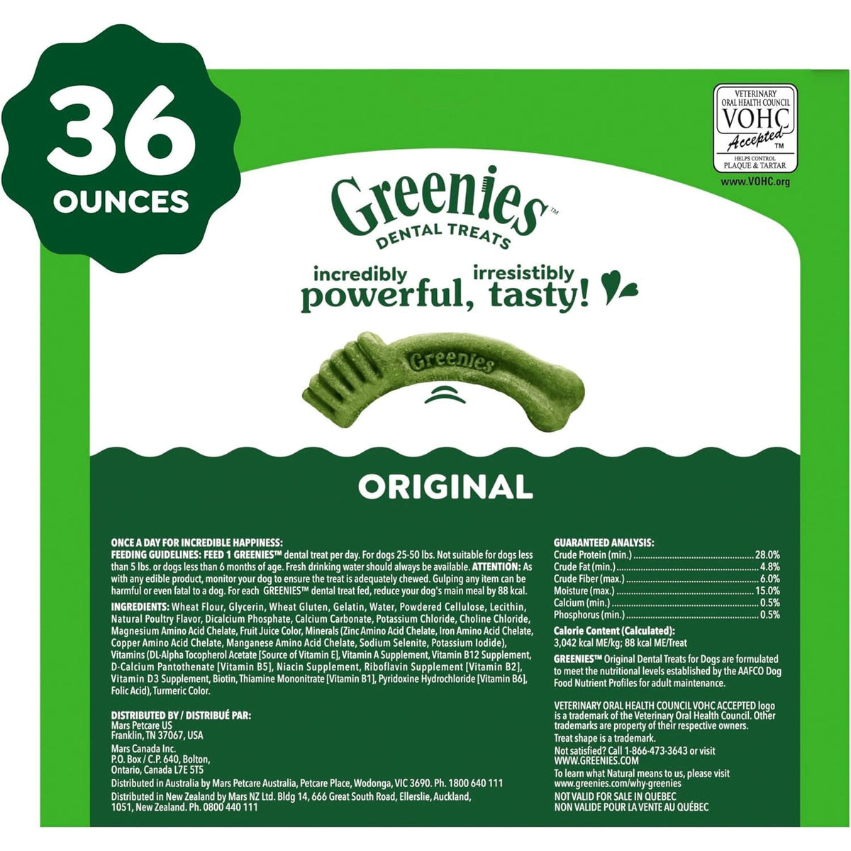 Greenies Regular Dental Dog Treats, Original Chicken Flavor, 36 Count