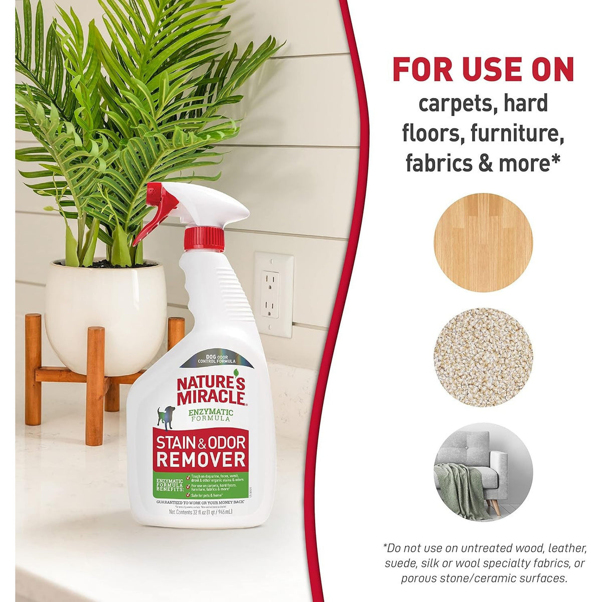 Nature’S Miracle Dog Stain & Odor Remover, Enzymatic Cleaner, 32 Oz