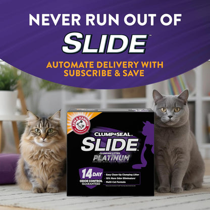 ARM & HAMMER Slide Platinum Easy Clean-Up Clumping Cat Litter, 18 Lbs