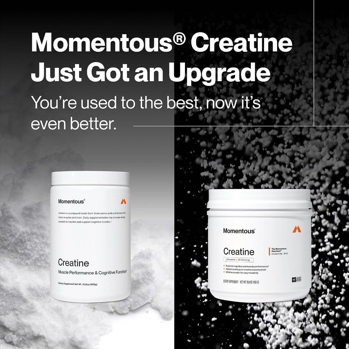 Momentous Creatine Monohydrate Powder, 5G per Serving, Unflavored 90 Servings