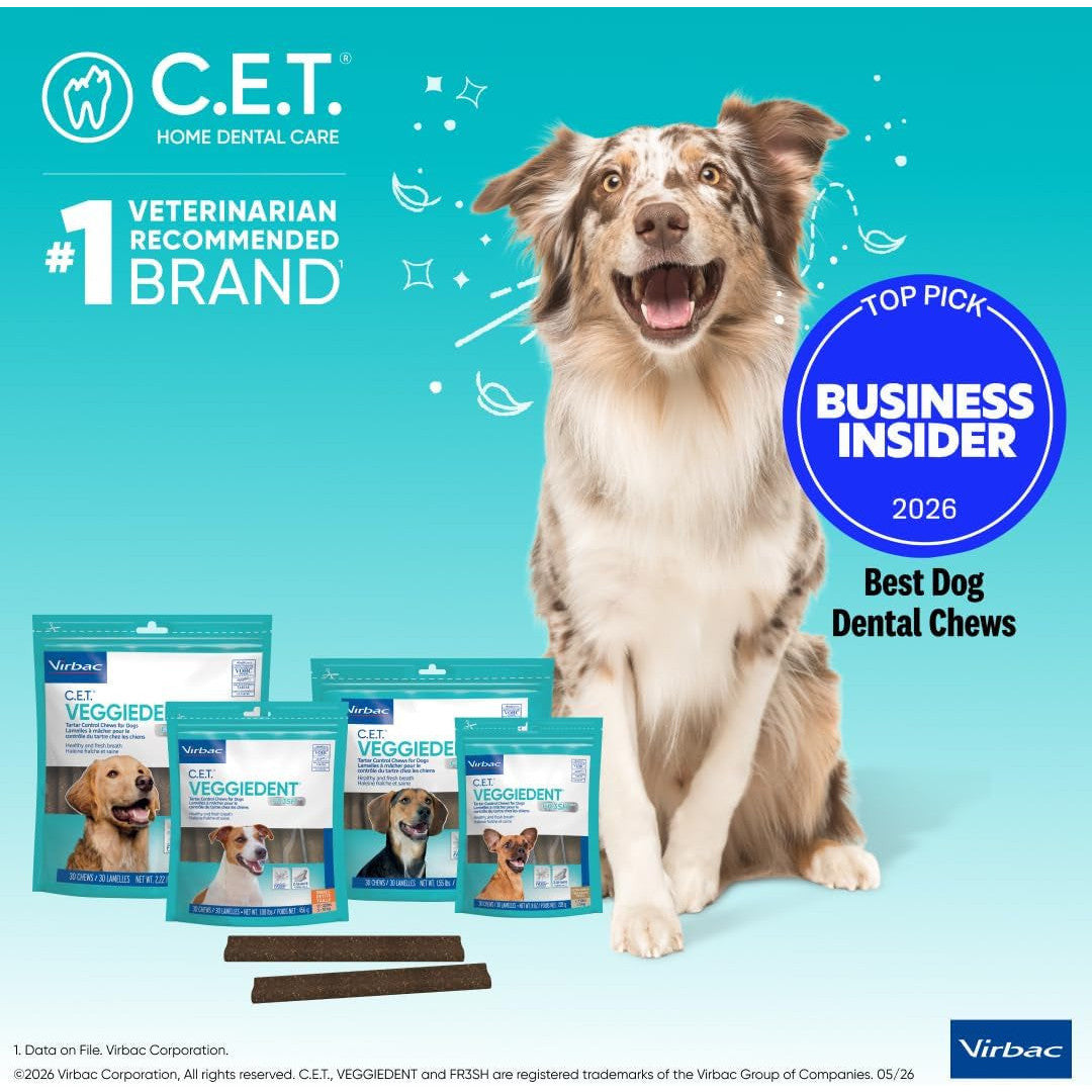 C.E.T. Veggiedent Fr3Sh Plaque and Tartar Control Chews for Dogs, Medium
