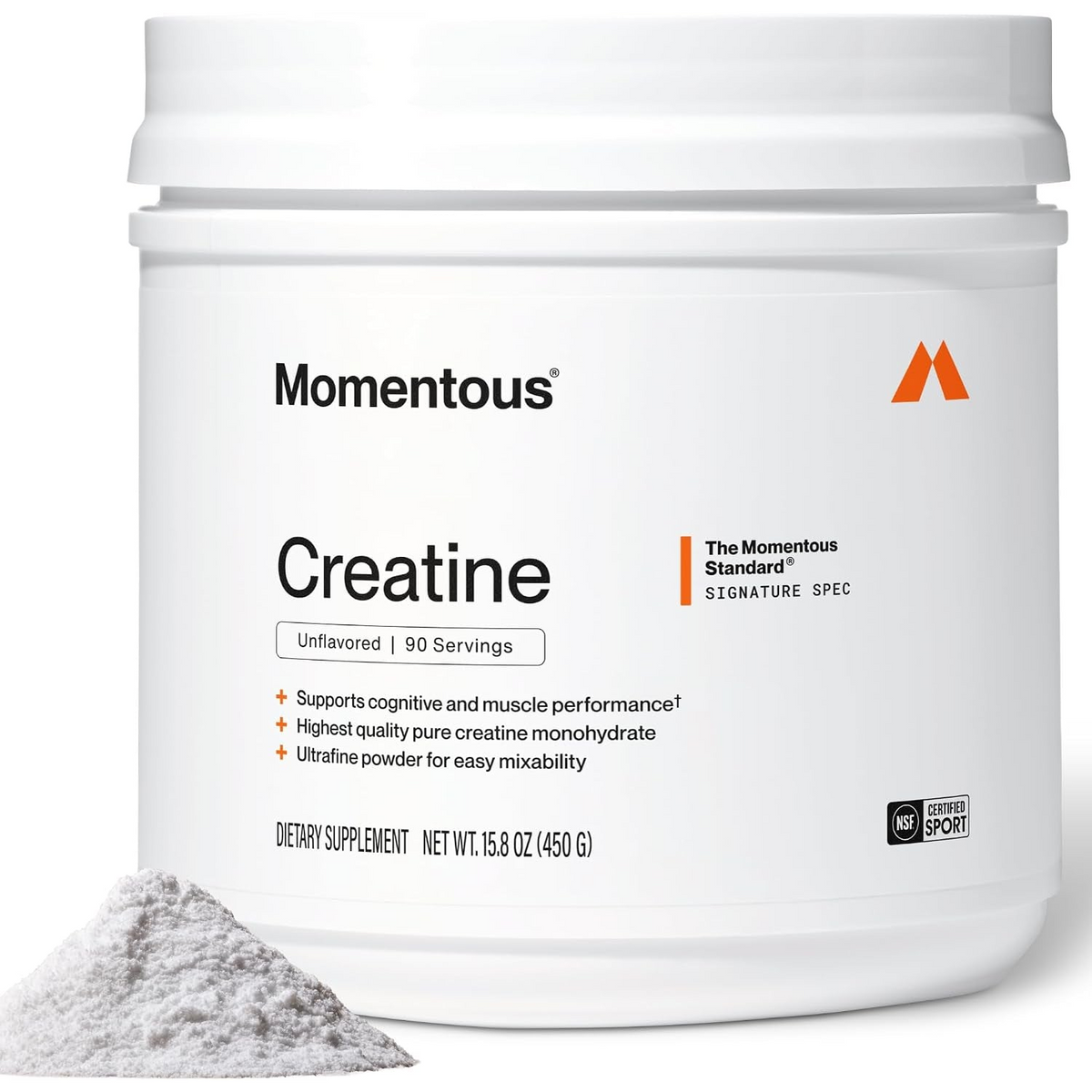 Momentous Creatine Monohydrate Powder, 5G per Serving, Unflavored 90 Servings