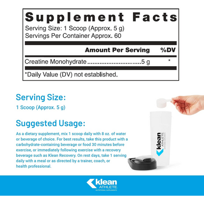 Klean Athlete Klean Creatine, Unflavored, 11.1 Ounces
